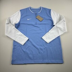 Nike FTBLL Dri-Fit Quarter 1/4 Zip Pullover FJ9549448 Long Sleeve Blue Men Large